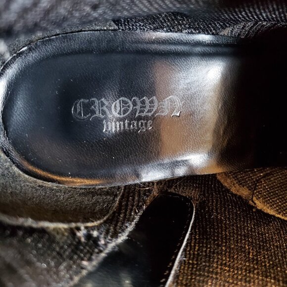 "Crown Vintage" Knee High Lace-Up/Zip-Up Black Faux Leather Boot Size 7.5M - Picture 10 of 11